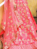 Bewitching Peach Embroidered Silk Wedding Lehenga Choli With Dupatta - Zeel Clothing
