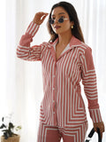 Bewitching Peach Printed Cotton Readymade Co-Ord Set
