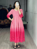 Bewitching Pink Chikankari Cotton Event Wear Dress - Zeel Clothing