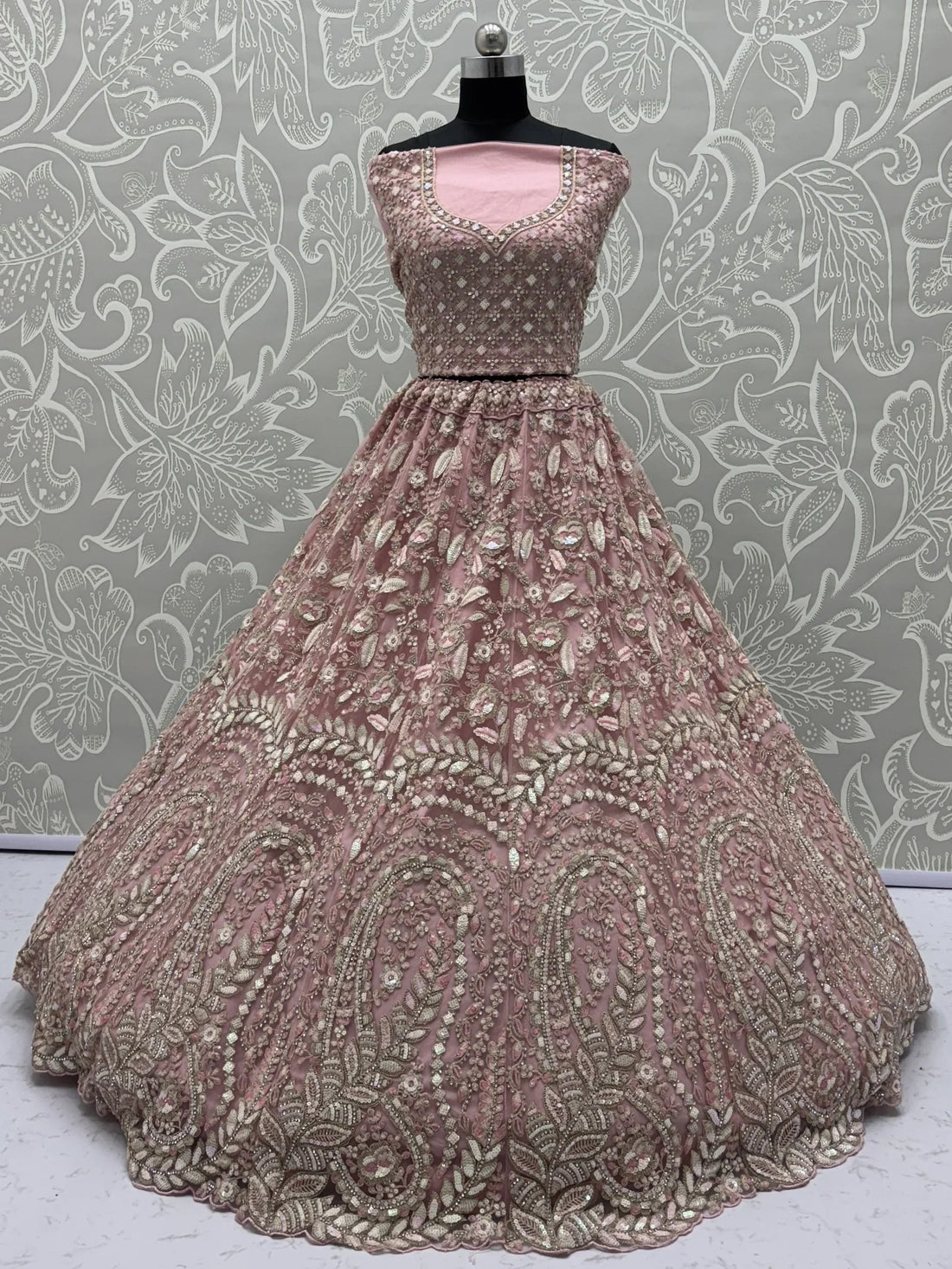 Bewitching Pink Dori Work Net Engagement Wear Lehenga Choli With Dupatta - Zeel Clothing