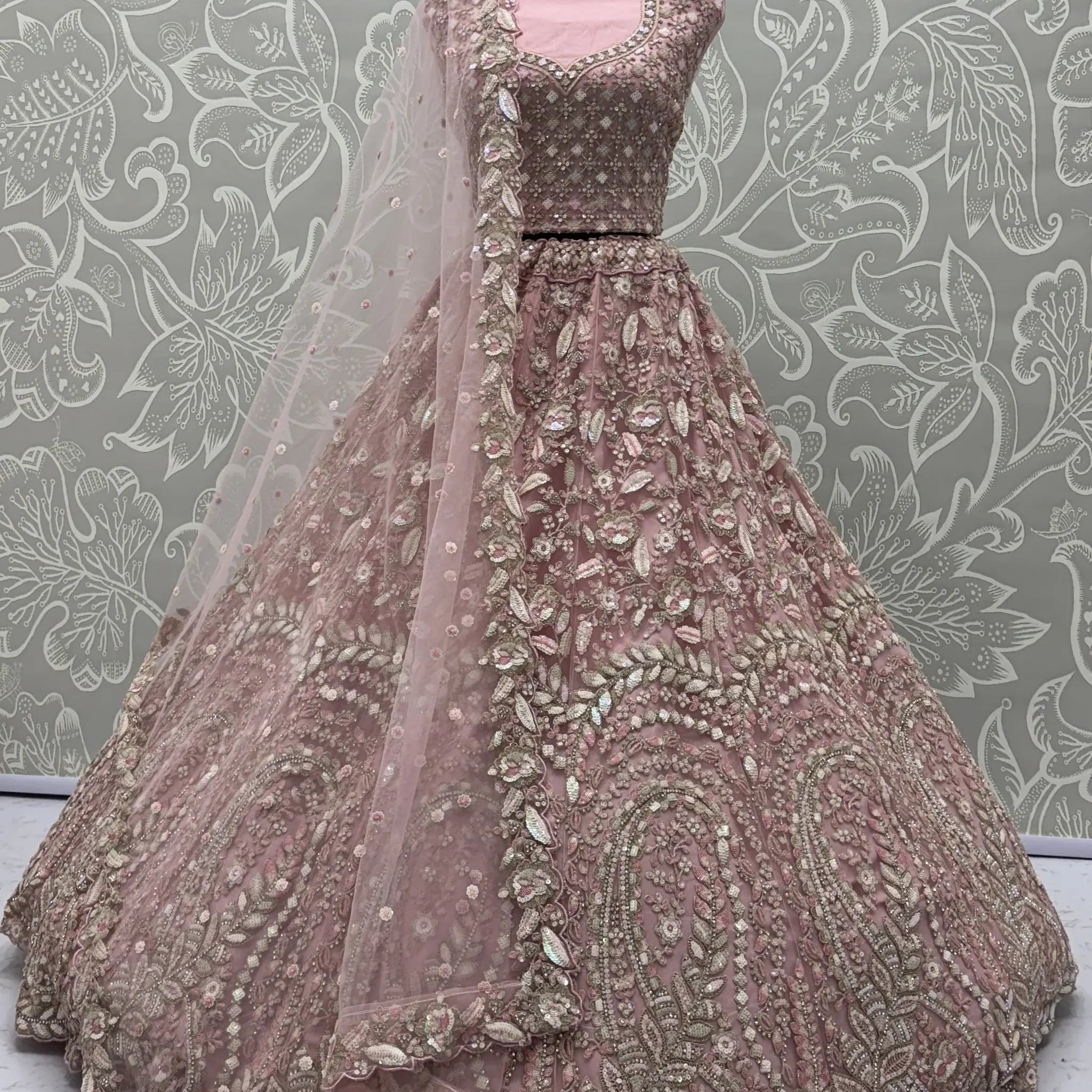 Bewitching Pink Dori Work Net Engagement Wear Lehenga Choli With Dupatta - Zeel Clothing