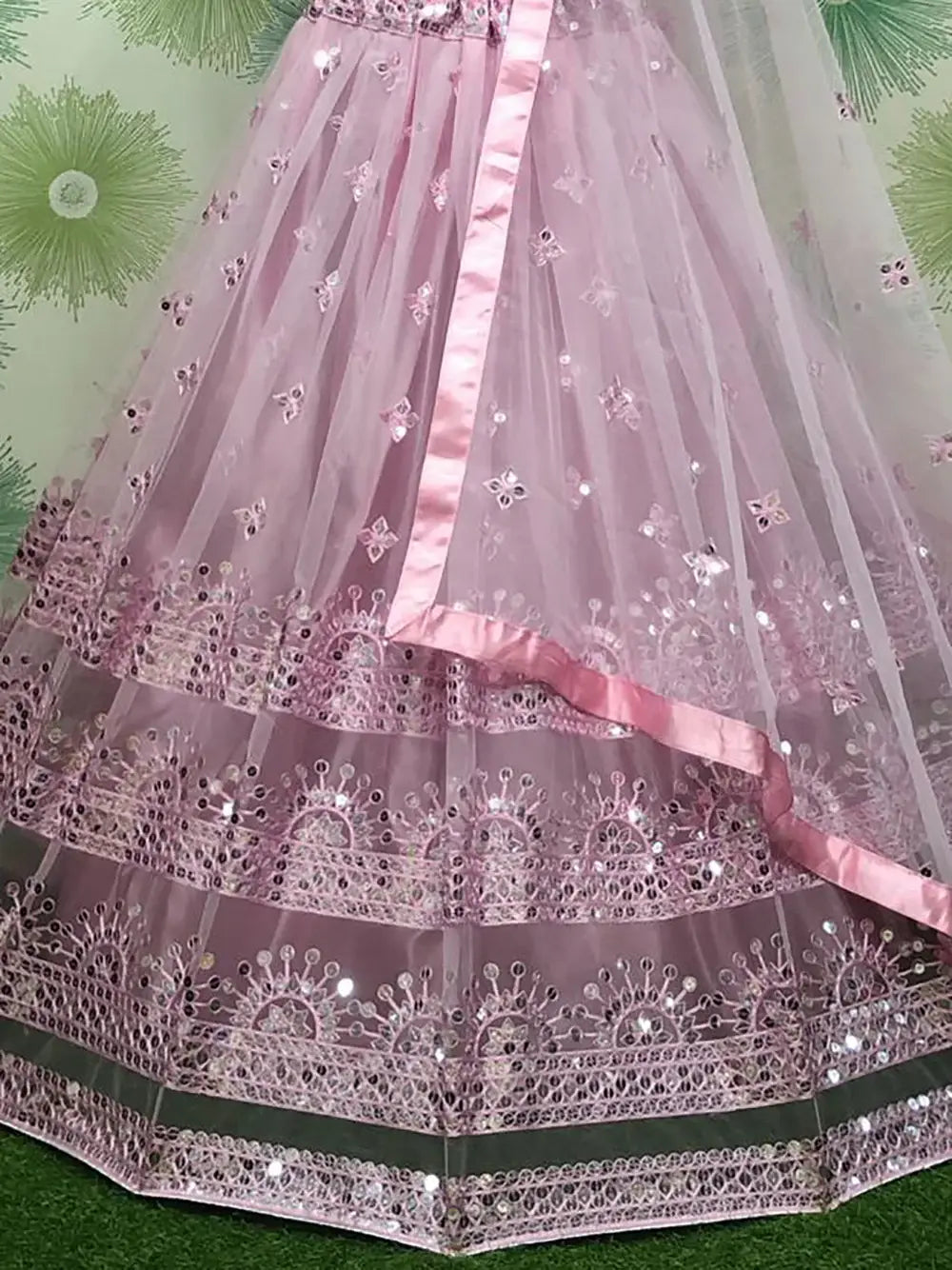Bewitching Pink Sequins Net Engagement Wear Lehenga Choli - Zeel Clothing