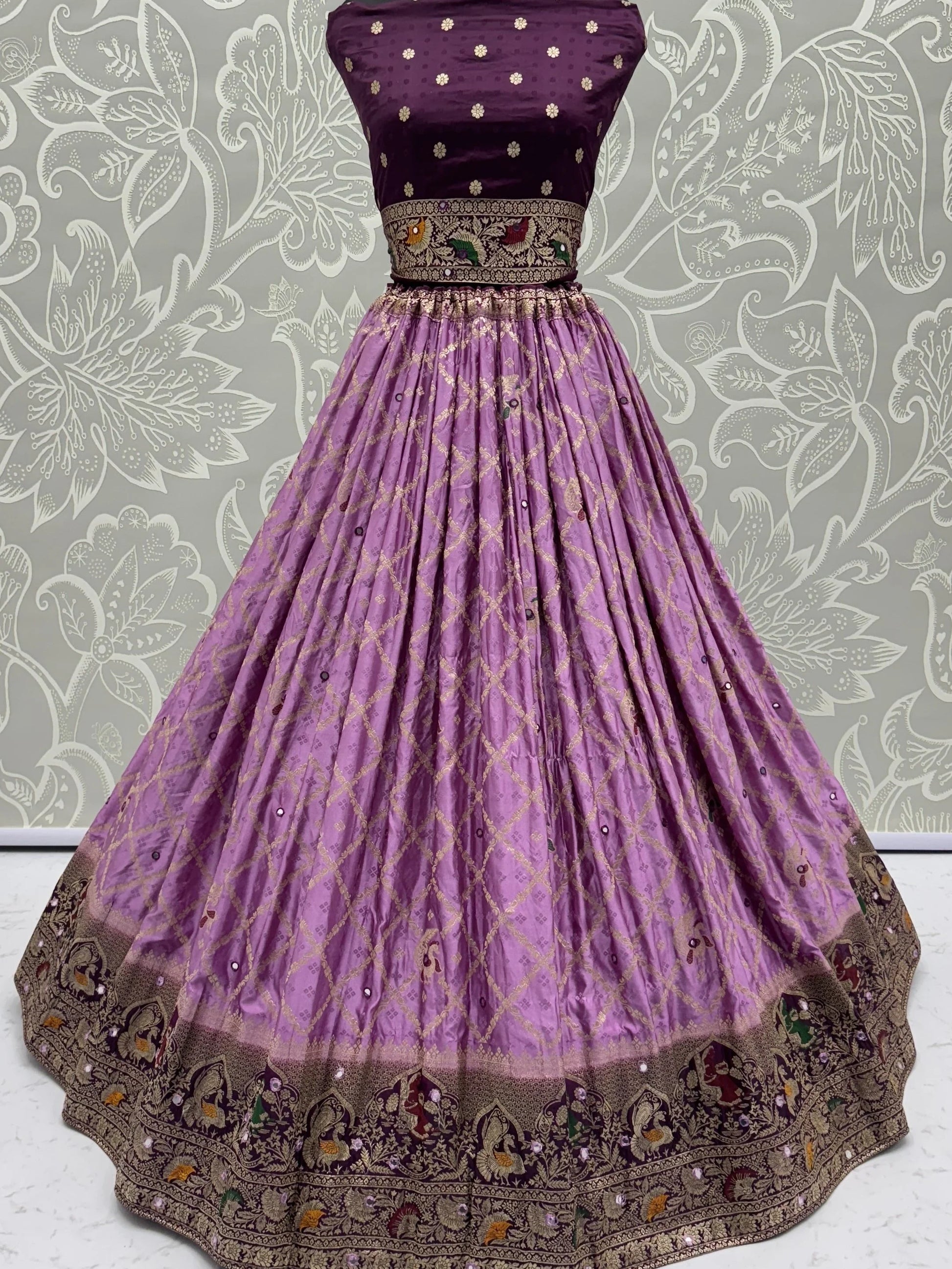 Bewitching Pink Zari Weaving Georgette Function Wear Lehenga Choli With Dupatta