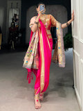 Bewitching Pink Zari Weaving Nauvari Wedding Wear Saree With Dupatta - Zeel Clothing