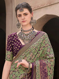Bewitching Purple Digital Printed Silk Festival Wear Saree With Blouse - Zeel Clothing