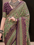 Bewitching Purple Digital Printed Silk Festival Wear Saree With Blouse - Zeel Clothing