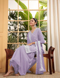 Bewitching Purple Sequins Georgette Event Wear Sharara Suit With Dupatta - Zeel Clothing