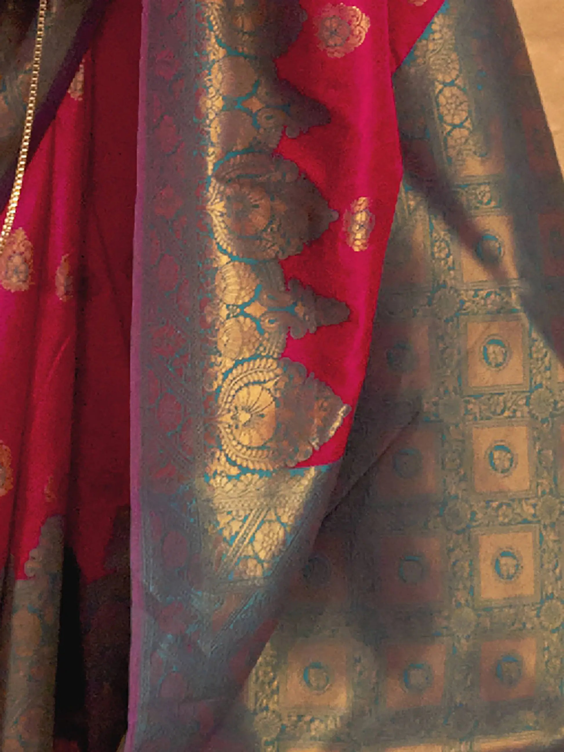Bewitching Rani Pink Woven Silk Festival Wear Saree With Blouse - Zeel Clothing