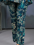 Bewitching Teal Blue Digital Printed Rayon Top Palazzo Co-Ord Set - Zeel Clothing