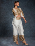 Bewitching White Digital Printed Linen Casual Wear Co-Ord Set - Zeel Clothing