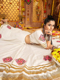 Bewitching White Patch Work Rayon Navratri Wear Lehenga Choli With Dupatta - Zeel Clothing