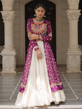 Bewitching Wine Cotton Navratri Wear Lehenga With Kutchi Patch Work Kurti - Zeel Clothing