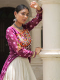Bewitching Wine Cotton Navratri Wear Lehenga With Kutchi Patch Work Kurti - Zeel Clothing