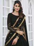 Black Sequins Georgette Wedding Wear Lehenga Choli - Zeel Clothing