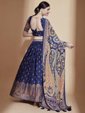 Blue Digital Printed Chinon Lehenga Choli With Dupatta - Zeel Clothing