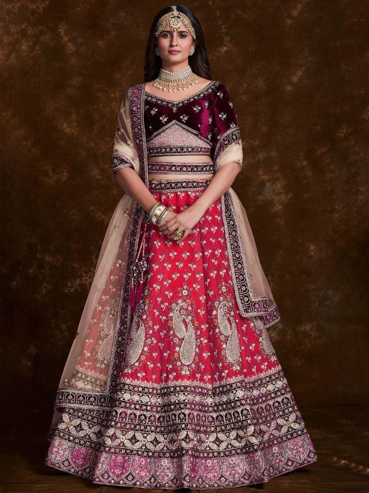 Blushing Pink Embroidered Art Silk Bridesmaid Lehenga Choli