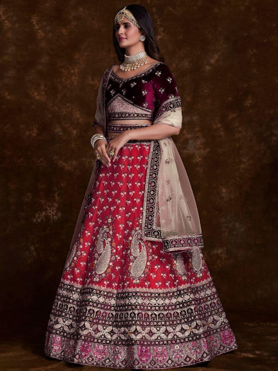 Blushing Pink Embroidered Art Silk Bridesmaid Lehenga Choli