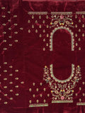 Breathtaking Maroon Zari Embroidered Velvet Bridal Lehenga Choli With Double Dupatta - Zeel Clothing