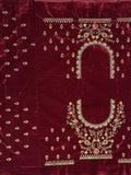 Breathtaking Maroon Zari Embroidered Velvet Bridal Lehenga Choli With Double Dupatta - Zeel Clothing