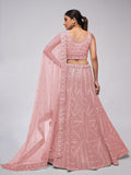 Breathtaking Pink Sequins Work Engagement Wear Lehenga Choli