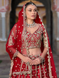 Breathtaking Red Sequins Net Bridal Wear Lehenga Choli With Dupatta