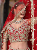 Breathtaking Red Sequins Net Bridal Wear Lehenga Choli With Dupatta
