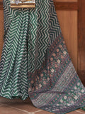 Breathtaking Teal Green Digital Printed Crepe Event Wear Saree - Zeel Clothing
