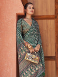 Breathtaking Teal Green Digital Printed Crepe Event Wear Saree - Zeel Clothing
