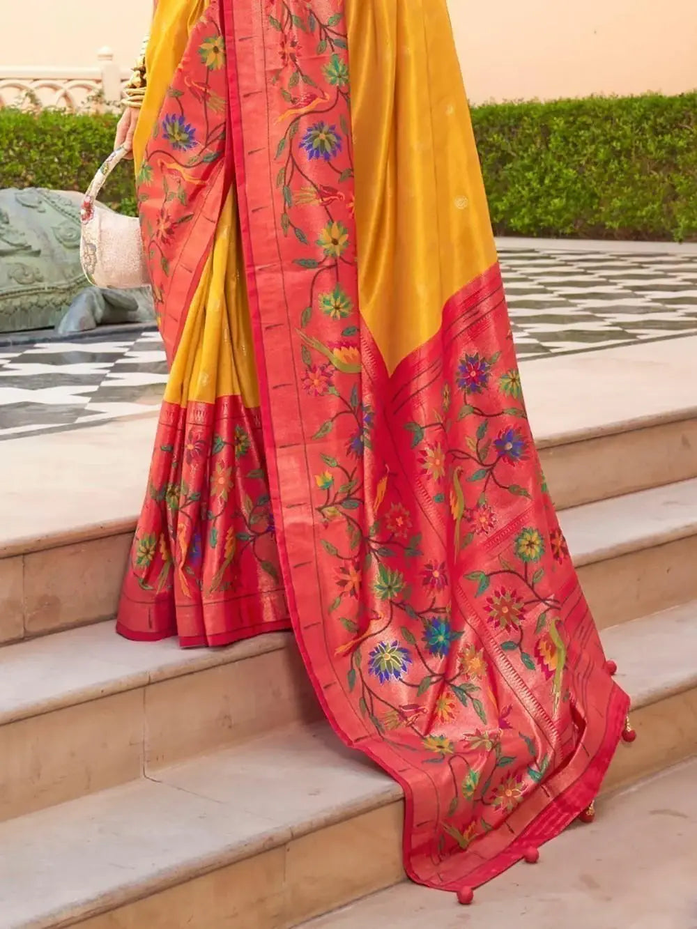 Breathtaking Yellow Zari Weaving Silk Traditional Saree With Blouse - Zeel Clothing