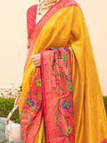 Breathtaking Yellow Zari Weaving Silk Traditional Saree With Blouse - Zeel Clothing