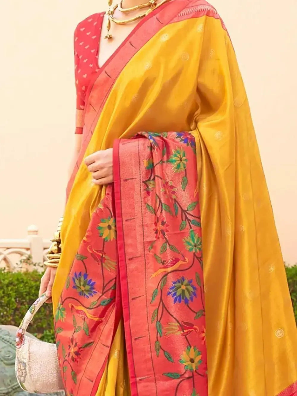 Breathtaking Yellow Zari Weaving Silk Traditional Saree With Blouse - Zeel Clothing