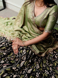 
Graceful Black Kalamkari Silk Wedding Wear Lehenga Choli
