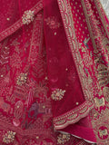 Graceful Pink Heavy Embroidered Silk Bridal Lehenga Choli With Double Dupatta