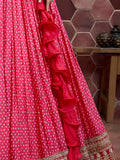 Capricious Pink Digital Printed Chinon Silk Designer Lehenga Choli