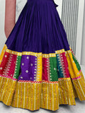 Capricious Purple Thread Embroidered Cotton Navratri Special Lehenga Choli - Zeel Clothing