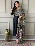 Captivating Black Embroidered Chanderi Silk Traditional Pant Suit - Zeel Clothing