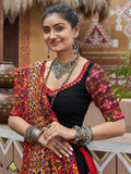 Captivating Black Embroidered Rayon Navratri Wear Lehenga Choli - Zeel Clothing