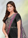 Captivating Black Sequins Satin Pre-Stitched Saree With Blouse - Zeel Clothing