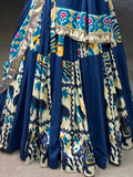 Captivating Blue Digital Printed Silk Navratri Lehenga Choli