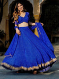 Captivating Blue Laheriya Print Georgette Designer Lehenga Choli - Zeel Clothing