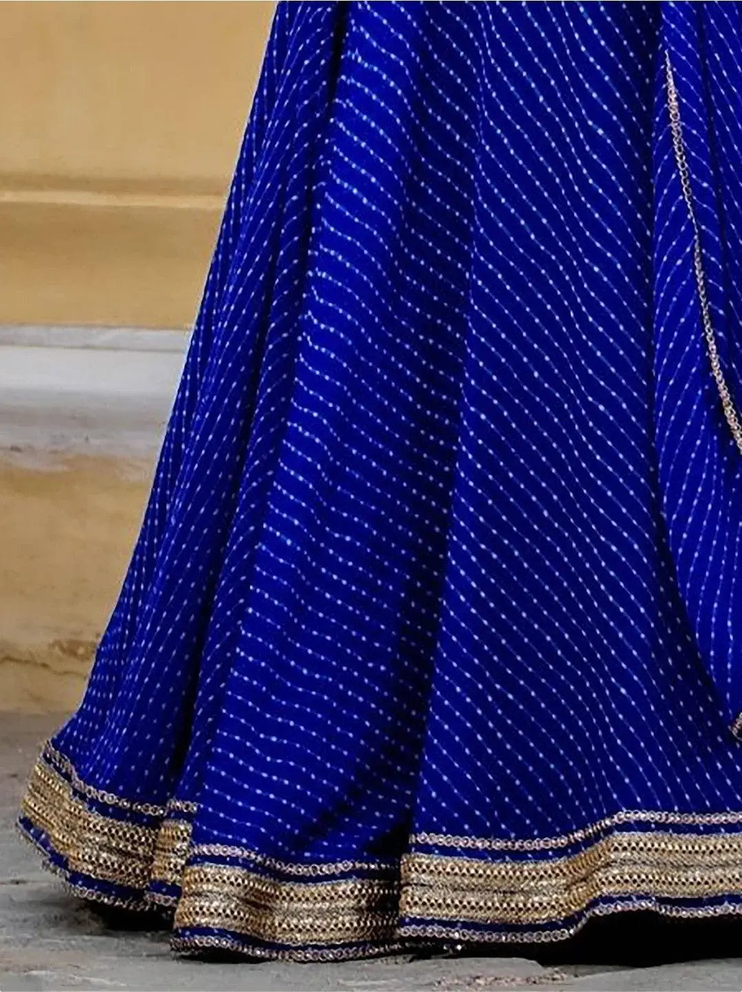 Captivating Blue Laheriya Print Georgette Designer Lehenga Choli - Zeel Clothing