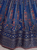 Captivating Blue Sequins Georgette Lehenga Choli With Dupatta - Zeel Clothing