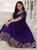 Captivating Blue Zari Weaving Silk Traditional Gown - Zeel Clothing