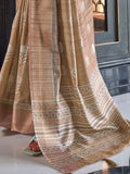 Captivating Brown Printed Silk Festival Wear Saree With Blouse - Zeel Clothing