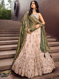 Captivating Cream Embroidered Rayon Wedding Wear Lehenga Choli - Zeel Clothing