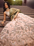 Captivating Cream Embroidered Rayon Wedding Wear Lehenga Choli - Zeel Clothing