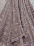 Captivating Dusty Pink Sequins Net Reception Wear Lehenga Choli - Zeel Clothing