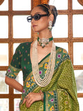 Captivating Green Patola Printed Silk Traditional Saree With Blouse - Zeel Clothing
