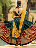 Captivating Green Printed Cotton Navratri Lehenga Choli With Dupatta - Zeel Clothing