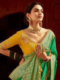 Captivating Green Zari Weaving Dola Silk Festive Wear Saree - Zeel Clothing